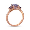 Thumbnail Image 3 of Le Vian Oval-Cut Amethyst & Rhodolite Garnet Ring 1/6 ct tw 14K Strawberry Gold