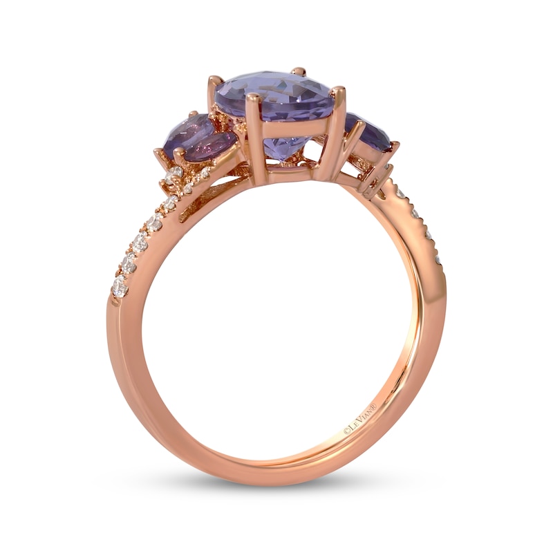 Main Image 3 of Le Vian Oval-Cut Amethyst & Rhodolite Garnet Ring 1/6 ct tw 14K Strawberry Gold