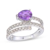 Thumbnail Image 1 of Le Vian Good Karma Pear-Cut Amethyst Ring 5/8 ct tw Diamonds 14K Vanilla Gold