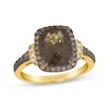 Thumbnail Image 1 of Le Vian Cushion-Cut Chocolate Quartz Ring 5/8 ct tw Diamonds 14K Honey Gold