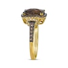 Thumbnail Image 2 of Le Vian Cushion-Cut Chocolate Quartz Ring 5/8 ct tw Diamonds 14K Honey Gold