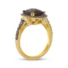 Thumbnail Image 3 of Le Vian Cushion-Cut Chocolate Quartz Ring 5/8 ct tw Diamonds 14K Honey Gold