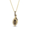 Thumbnail Image 1 of Le Vian Marquise-Cut Chocolate Quartz Necklace 1/3 ct tw Diamonds 14K Honey Gold 19&quot;