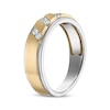 Thumbnail Image 2 of Men's Diamond Diagonal Wedding Band 1/5 ct tw 10K Two-Tone Gold