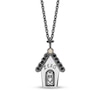 Thumbnail Image 1 of Disney Treasures The Nightmare Before Christmas Citrine & Diamond Doghouse Necklace 1/15 ct tw Sterling Silver 19&quot;