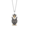 Thumbnail Image 1 of Disney Treasures Winnie the Pooh &quot;Owl&quot; Smoky Quartz, Black Onyx & Diamond Necklace Sterling Silver & 10K Yellow Gold 19&quot;