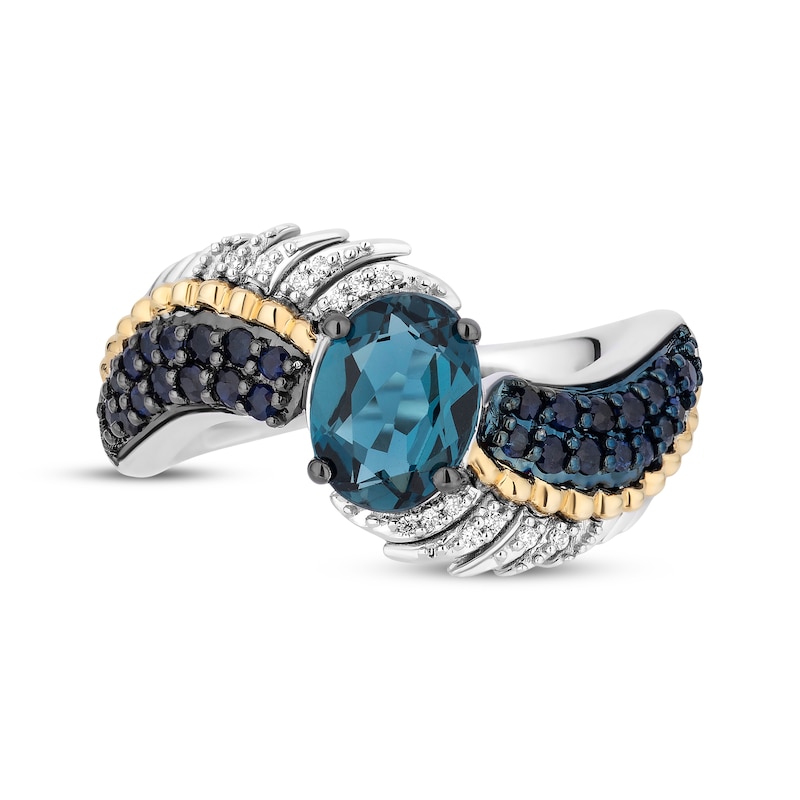 Main Image 2 of Disney Treasures The Lion King London Blue Topaz, Blue Sapphire & Diamond Accent Ring Sterling Silver & 10K Yellow Gold