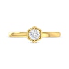 Thumbnail Image 3 of Round-Cut Diamond Hexagon Frame Solitaire Engagement Ring 1/3 ct tw 14K Yellow Gold (I/I2)