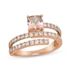 Thumbnail Image 1 of Le Vian Good Karma Cushion-Cut Morganite Coil Ring 5/8 ct tw Diamonds 14K Strawerry Gold