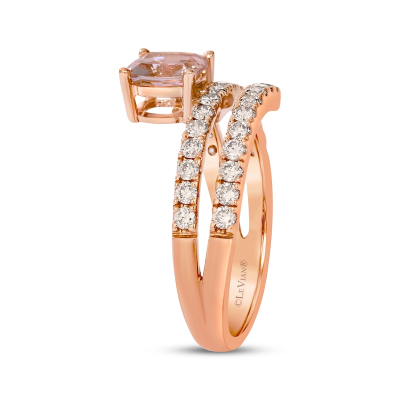 Main Image 2 of Le Vian Good Karma Cushion-Cut Morganite Coil Ring 5/8 ct tw Diamonds 14K Strawerry Gold