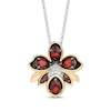 Thumbnail Image 1 of Disney Treasures Encanto Garnet & Diamond Accent Flower Necklace Sterling Silver & 10K Yellow Gold 19&quot;