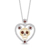 Thumbnail Image 0 of Disney Treasures Coco Garnet & Diamond Sugar Skull Necklace 1/8 ct tw Sterling Silver & 10K Yellow Gold 19"