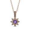 Thumbnail Image 1 of Le Vian Chocolate Sunflower Collection Amethyst Necklace 5/8 ct tw Diamonds 14K Strawberry Gold 19&quot;