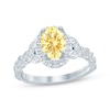 Thumbnail Image 0 of Monique Lhuillier Bliss Oval-Cut Yellow & White Lab-Grown Diamond Engagement Ring 1-3/4 ct tw 18K White Gold