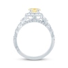 Thumbnail Image 2 of Monique Lhuillier Bliss Oval-Cut Yellow & White Lab-Created Diamond Engagement Ring 1-3/4 ct tw 18K White Gold