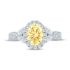 Thumbnail Image 3 of Monique Lhuillier Bliss Oval-Cut Yellow & White Lab-Created Diamond Engagement Ring 1-3/4 ct tw 18K White Gold