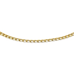 Diamond-Cut Flat Curb Chain Necklace 5mm Solid 14K Yellow Gold 20&quot;