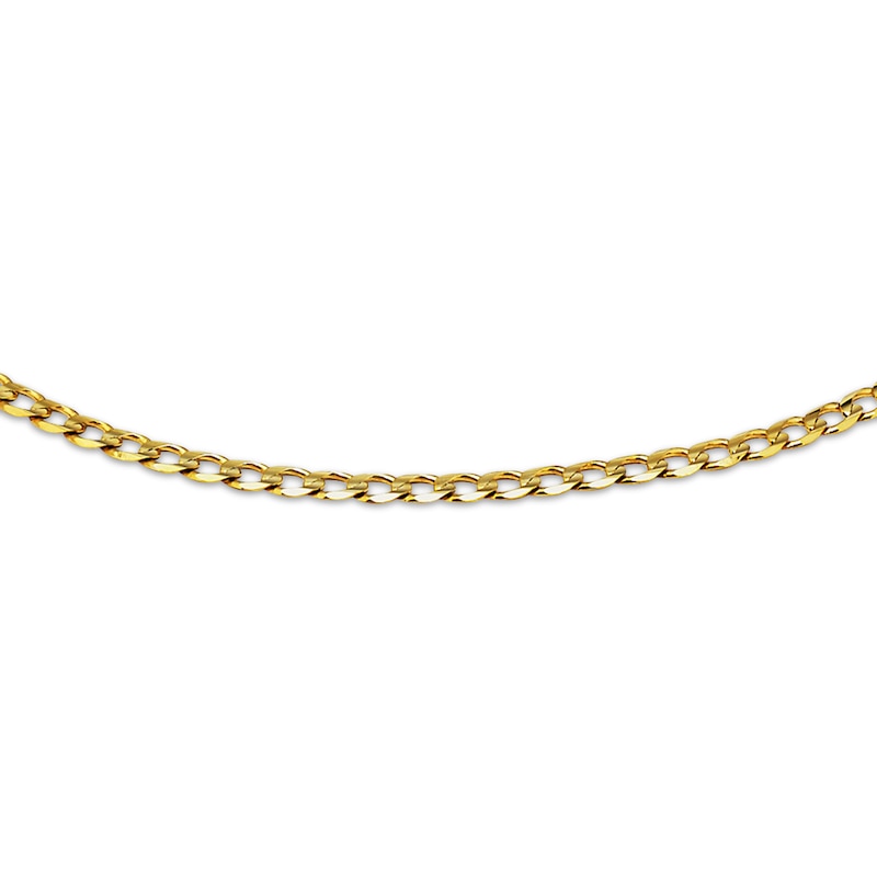 Main Image 1 of Solid Diamond-Cut Flat Curb Chain Necklace 5mm 14K Yellow Gold 20&quot;