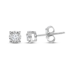 Radiant Reflections Round-Cut Diamond Solitaire Stud Earrings 1/6 ct tw Sterling Silver (J/I3)