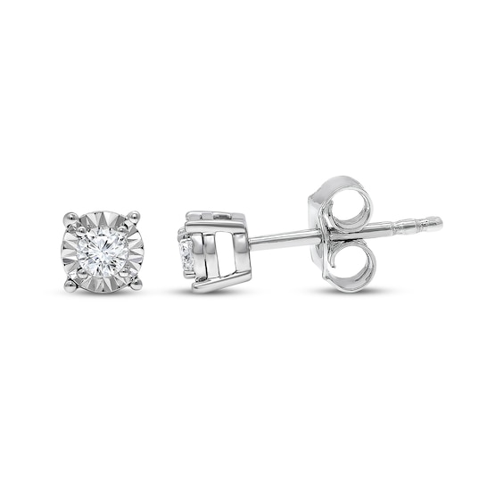 Radiant Reflections Round-Cut Diamond Solitaire Stud Earrings 1/6 ct tw Sterling Silver (J/I3)