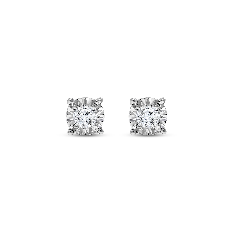 Main Image 2 of Radiant Reflections Round-Cut Diamond Solitaire Stud Earrings 1/6 ct tw Sterling Silver (J/I3)