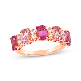 Le Vian Cushion-Cut Pink Tourmaline & Morganite Ring 1/5 ct tw Diamonds 14K Strawberry Gold