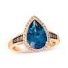 Thumbnail Image 0 of Le Vian Pear-Shaped Blue Topaz Ring 1/4 ct tw Diamonds 14K Strawberry Gold®