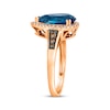 Thumbnail Image 1 of Le Vian Pear-Shaped Blue Topaz Ring 1/4 ct tw Diamonds 14K Strawberry Gold®