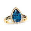 Thumbnail Image 0 of Le Vian Pear-Shaped Blue Topaz Ring 1/4 ct tw Diamonds 14K Honey Gold