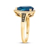 Thumbnail Image 2 of Le Vian Pear-Shaped Blue Topaz Ring 1/4 ct tw Diamonds 14K Honey Gold