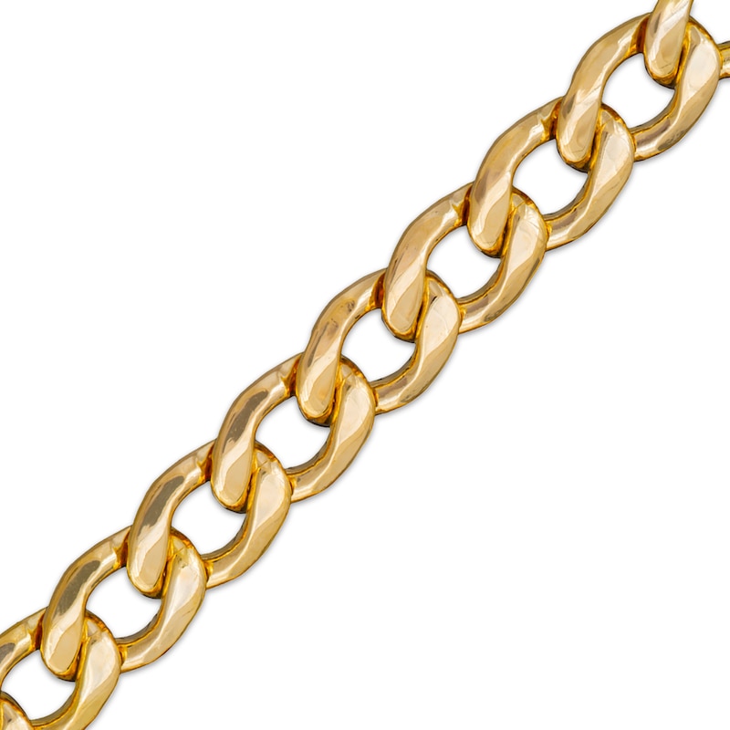 Main Image 3 of Solid Diamond-Cut Curb Chain Necklace 7.1mm 10K Yellow Gold 24&quot;