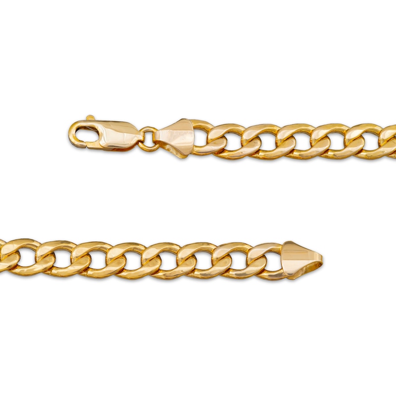 Main Image 4 of Solid Diamond-Cut Curb Chain Necklace 7.1mm 10K Yellow Gold 24&quot;