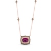 Thumbnail Image 0 of Le Vian Cushion-Cut Rhodolite Garnet Necklace 1/2 ct tw Diamonds 14K Strawberry Gold 19"