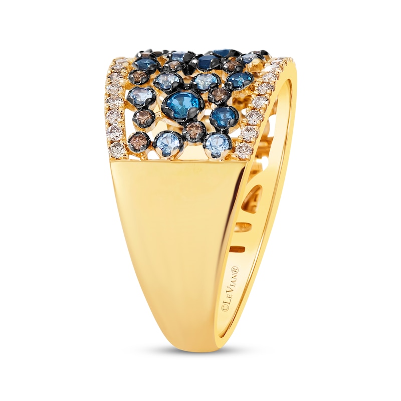 Le Vian Blue Topaz & Diamond Scatter Ring 3/8 ct tw 14K Honey Gold