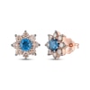 Thumbnail Image 1 of Le Vian Chocolate Sunflower Blue Topaz Earrings 3/4 ct tw Diamonds 14K Strawberry Gold