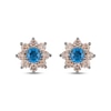 Thumbnail Image 2 of Le Vian Chocolate Sunflower Blue Topaz Earrings 3/4 ct tw Diamonds 14K Strawberry Gold