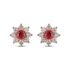 Thumbnail Image 2 of Le Vian Chocolate Sunflower Collection Garnet Stud Earrings 3/4 ct tw Diamonds 14K Strawberry Gold