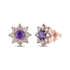 Thumbnail Image 0 of Le Vian Chocolate Sunflower Collection Amethyst Stud Earrings 3/4 ct tw Diamonds 14K Strawberry Gold