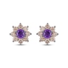 Thumbnail Image 1 of Le Vian Chocolate Sunflower Collection Amethyst Stud Earrings 3/4 ct tw Diamonds 14K Strawberry Gold