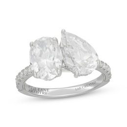 Neil Lane Artistry Oval-Cut & Pear-Shaped Lab-Grown Diamond Toi et Moi Engagement Ring 4-1/3 ct tw 14K White Gold