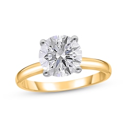 Lab-Created Diamonds by KAY Round-Cut Solitaire Engagement Ring 2-1/2 ct tw 14K Yellow Gold (I/SI2)