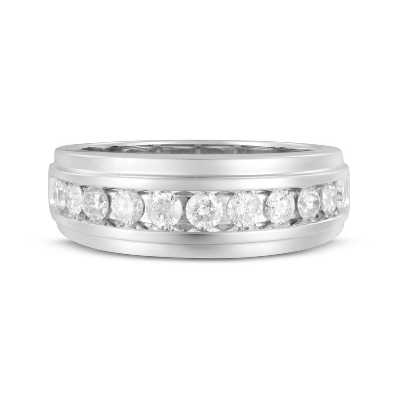 Main Image 4 of Men's Diamond Wedding Band 1 ct tw 10K White Gold