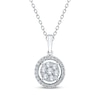 Thumbnail Image 1 of Multi-Diamond Halo Necklace 1/2 ct tw 10K White Gold 18&quot;