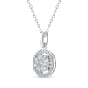 Thumbnail Image 2 of Multi-Diamond Halo Necklace 1/2 ct tw 10K White Gold 18&quot;