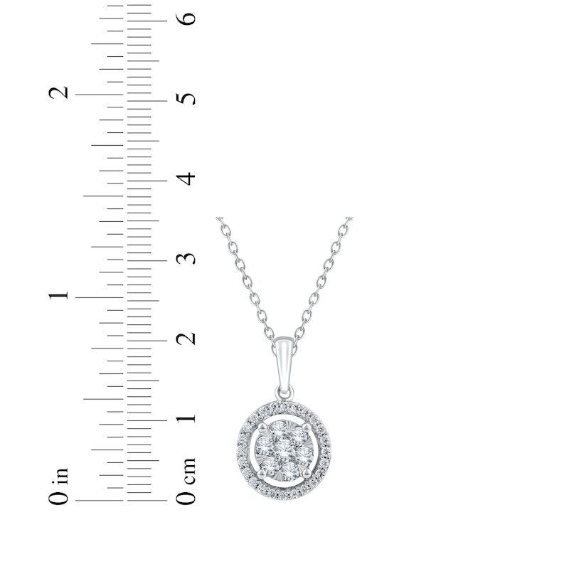 Main Image 3 of Multi-Diamond Halo Necklace 1/2 ct tw 10K White Gold 18&quot;