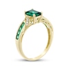 Thumbnail Image 2 of Emerald-Cut & Square-Cut Lab-Created Emerald & Diamond Ring 1/20 ct tw 10K Yellow Gold