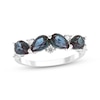 Thumbnail Image 1 of Pear-Shaped Lab-Created Alexandrite & White Lab-Created Sapphire Ring Sterling Silver