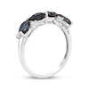 Thumbnail Image 2 of Pear-Shaped Lab-Created Alexandrite & White Lab-Created Sapphire Ring Sterling Silver