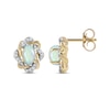 Thumbnail Image 3 of Oval-Cut Opal & Round-Cut Diamond Twist Earrings 1/10 ct tw 10K Yellow Gold