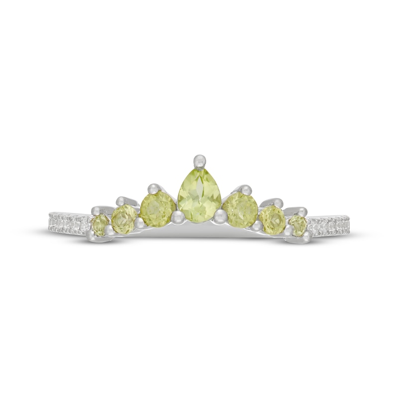 Main Image 3 of Neil Lane Pear-Shaped Peridot & Diamond Anniversary Ring 1/10 ct tw 14K White Gold